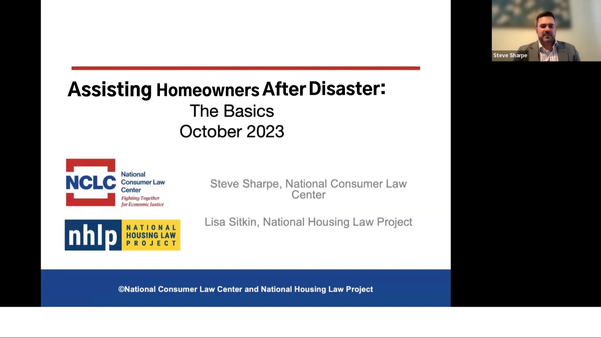 Thumbnail of Assisting Homeowners After Disaster 2023 webinar