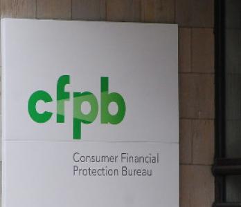 image of the CFPB logo on a building