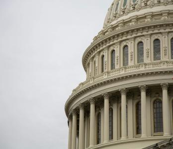 dome of capitol building against a gray sky