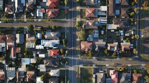 photo of a neighborhood shot from above