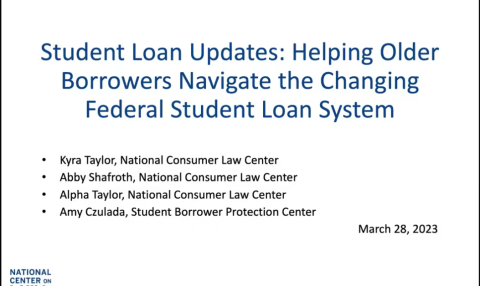 Thumbnail of Assisting Older Borrowers in Navigating the Changing Federal Student Loan System 2023 video