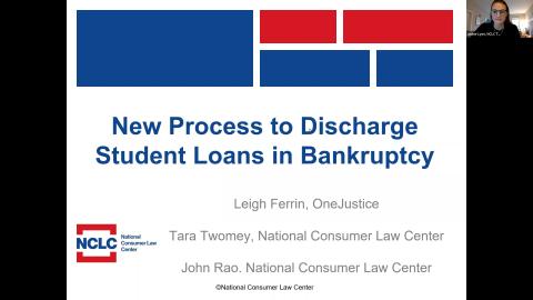 Thumbnail of New Process to Discharge Student Loans in Bankruptcy webinar