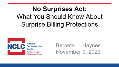 Thumbnail of No Surprises Act 2023 webinar